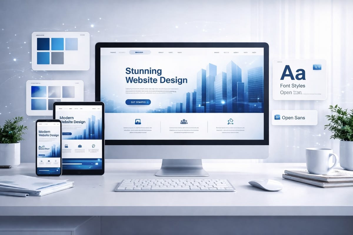 Web Design UI Layout Modern Grid Typography Element Display